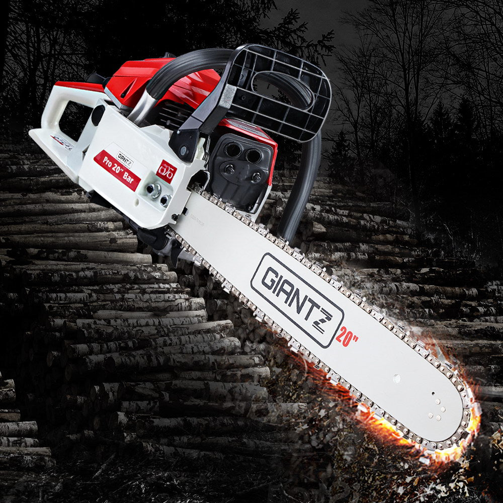 Giantz 52CC Heavy-Duty Petrol Chainsaw with E-Start and 20" Bar for Commercial Use