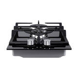 Devanti 30cm Black Gas Cooktop with 2 Burners and Safety Features for Home Cooking