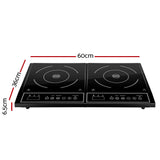 Portable 60cm Electric Induction Cooktop with Dual Cooking Zones and Timer Function