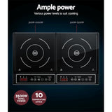 Portable 60cm Electric Induction Cooktop with Dual Cooking Zones and Timer Function