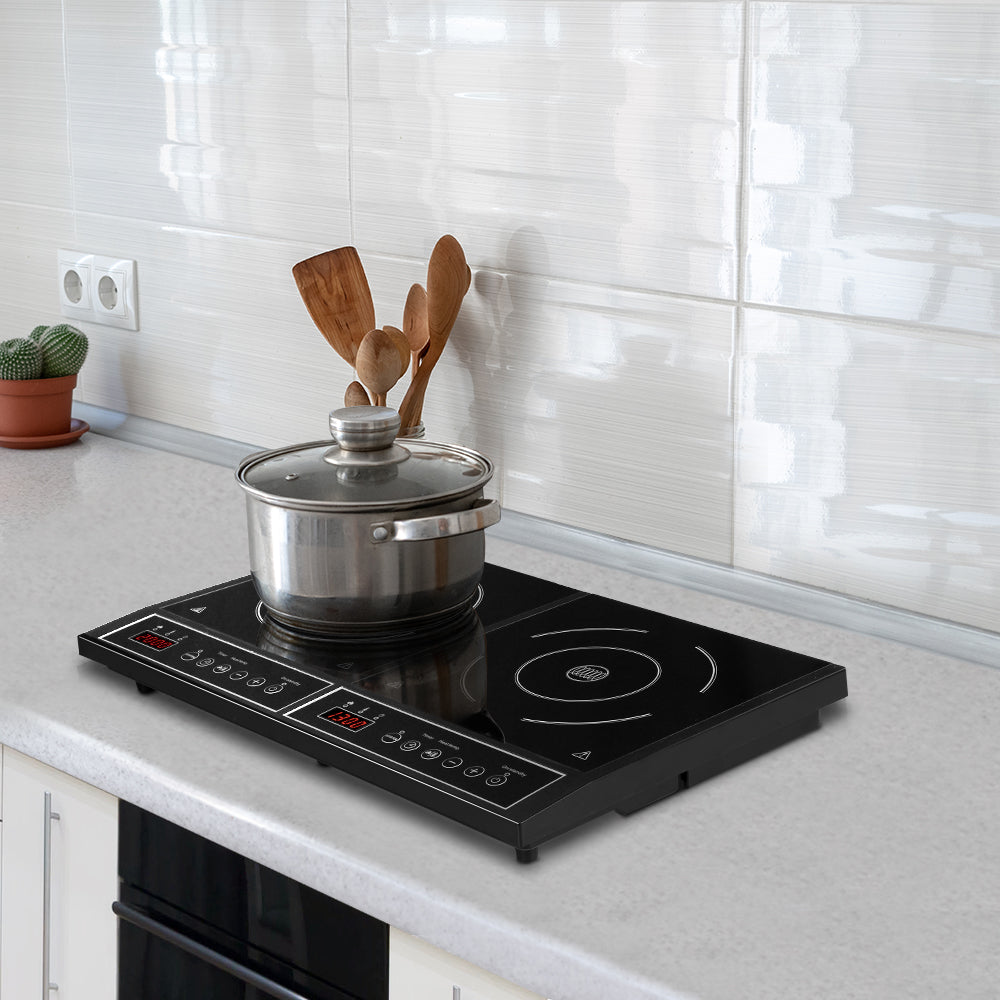 Portable 60cm Electric Induction Cooktop with Dual Cooking Zones and Timer Function