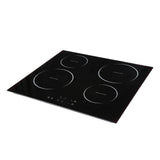 60cm Black Ceramic Induction Cooktop with 4 Cooking Zones and Touch Control