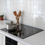 60cm Black Ceramic Induction Cooktop with 4 Cooking Zones and Touch Control