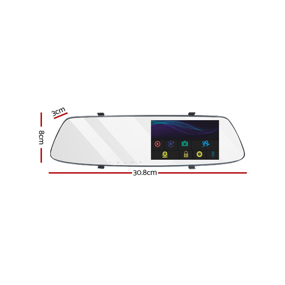 Advanced 1080p HD Rear-View Mirror Dash Cam with Night Vision & Dual Camera Recording