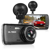 4 Inch Full HD Dual Lens Car Dash Cam - Black