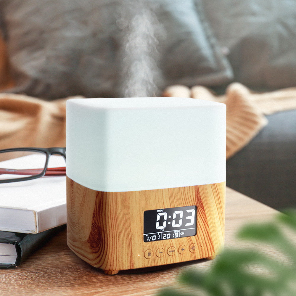 Devanti Essential Oil Diffuser & Humidifier with Clock and Night Light Function