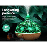 DEVANTI 4-in-1 Aromatherapy Diffuser with 3D Firework LED Night Light and Remote Control, 400ml Humidifier and Purifier - Front View