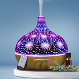 DEVANTI 4-in-1 Aromatherapy Diffuser with 3D Firework LED Night Light and Remote Control, 400ml Humidifier and Purifier