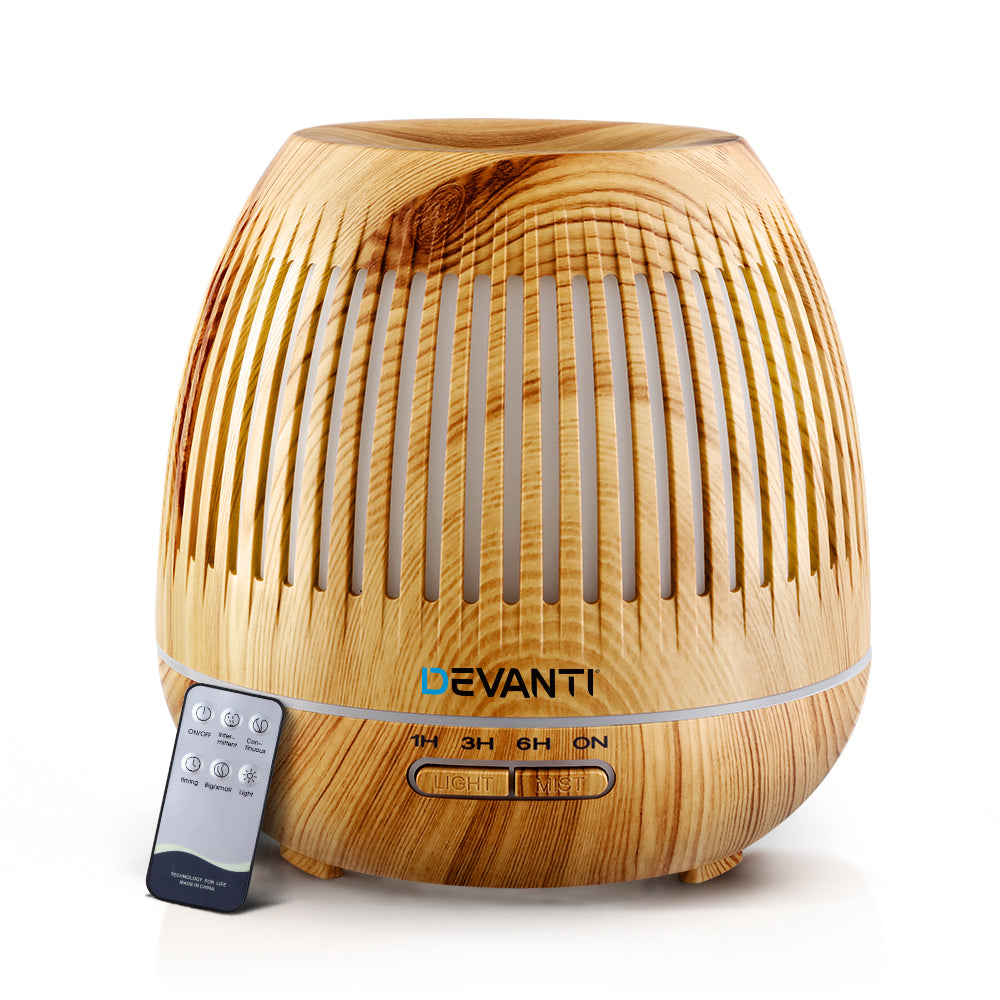 Devanti 4-in-1 Essential Oil Diffuser with LED Night Light and Humidifier - 400ml Capacity