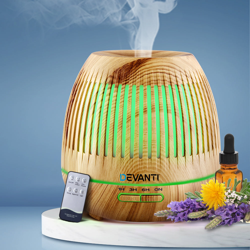 Devanti 4-in-1 Essential Oil Diffuser with LED Night Light and Humidifier - 400ml Capacity