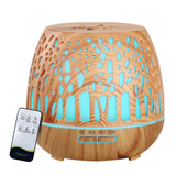 Devanti 4-in-1 Ultrasonic Aroma Diffuser with Remote Control - 400ml Wood Grain Humidifier and Night Light