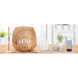 Devanti 4-in-1 Ultrasonic Aroma Diffuser with Remote Control - 400ml Wood Grain Humidifier and Night Light