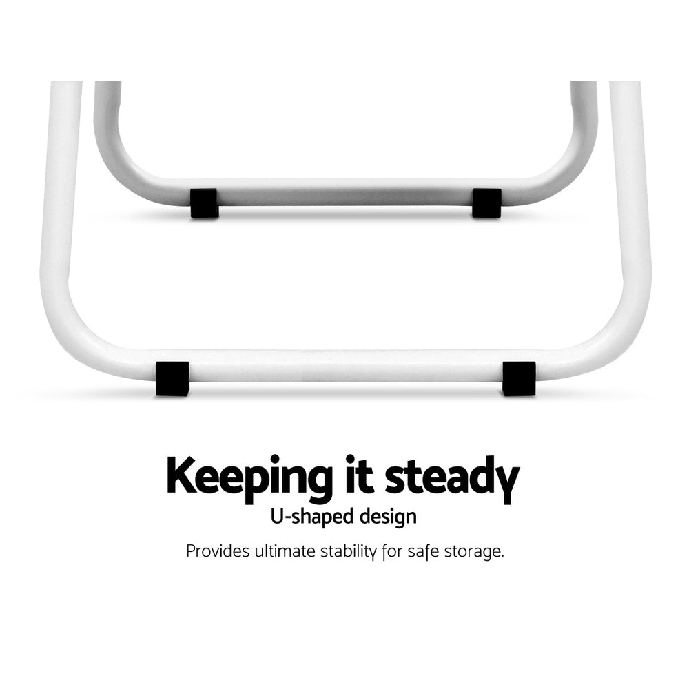 Stylish Metal Clothes Rack with Shelves - White Garment Organizer and Hanger Stand