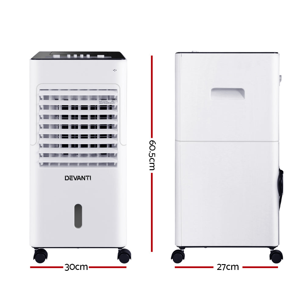 Portable 4-in-1 Evaporative Air Cooler and Humidifier with 6L Water Tank