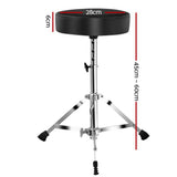 Height-Adjustable Drum Throne Stool with Padded Seat for Musicians - Front View