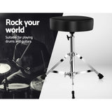 Height-Adjustable Drum Throne Stool with Padded Seat for Musicians - Side View