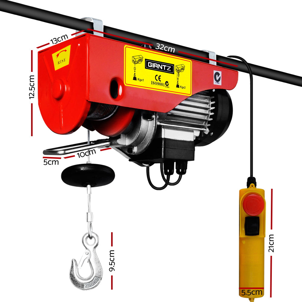 510W Heavy-Duty Electric Hoist Winch with 125/250kg Capacity