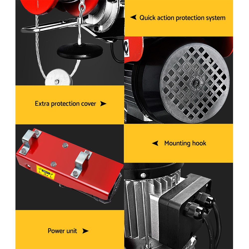 510W Heavy-Duty Electric Hoist Winch with 125/250kg Capacity