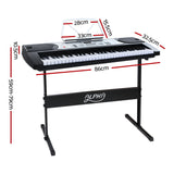 Alpha EK-60 61-Key Portable Electronic Piano Keyboard with LED Display and Adjustable Stand for Beginners - Rear View