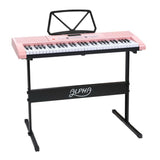 Alpha 61-Key Light-Up Electronic Piano Keyboard with Adjustable Stand and Music Sheet Holder