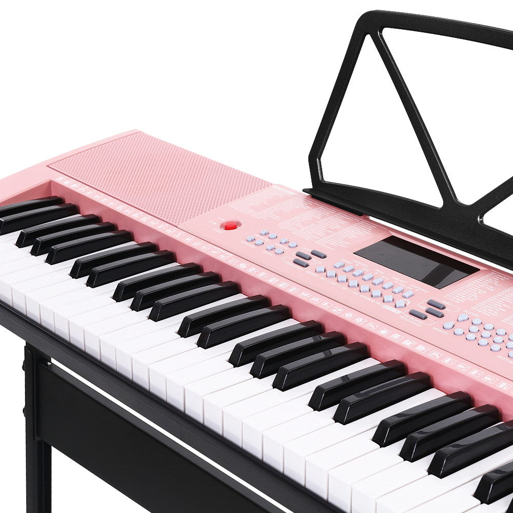 Alpha 61-Key Light-Up Electronic Piano Keyboard with Adjustable Stand and Music Sheet Holder