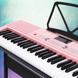 Alpha 61-Key Light-Up Electronic Piano Keyboard with Adjustable Stand and Music Sheet Holder