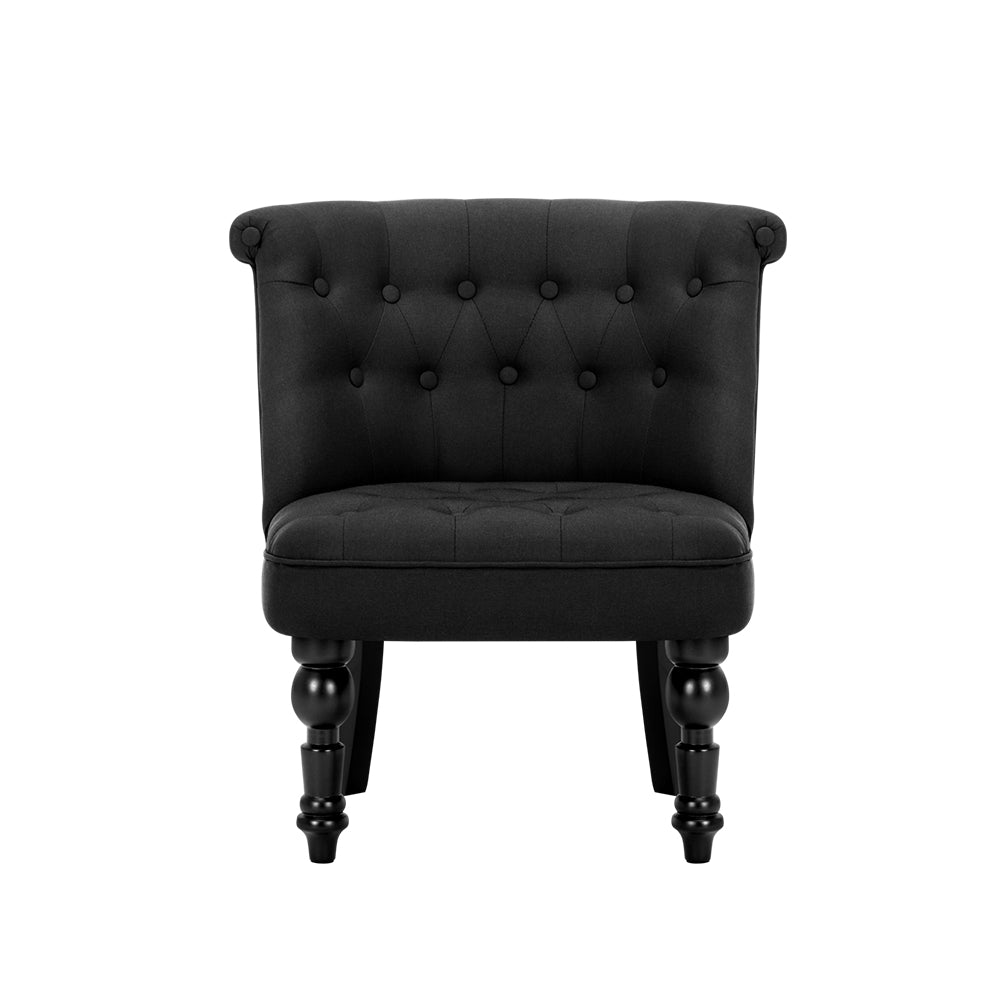 Lorraine French Provincial Black Accent Chair