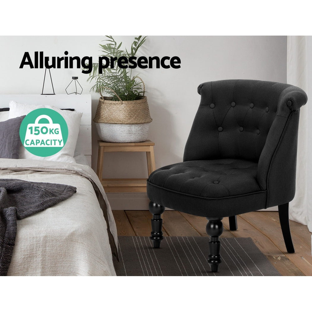 Lorraine French Provincial Black Accent Chair