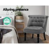 Elegant Grey Lorraine Armchair with Tufted Design