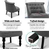 Elegant Grey Lorraine Armchair with Tufted Design