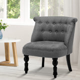 Elegant Grey Lorraine Armchair with Tufted Design