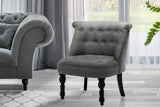 Elegant Grey Lorraine Armchair with Tufted Design