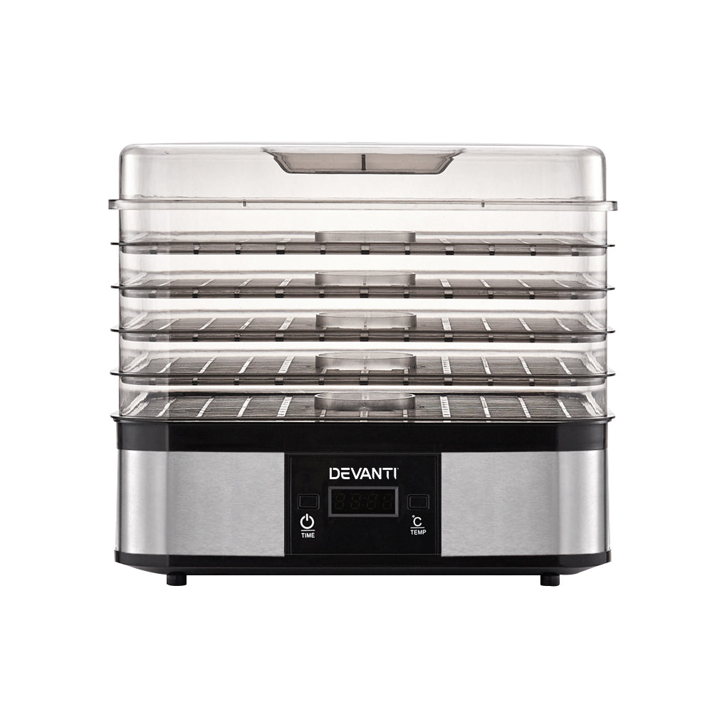 Devanti 5-Tray Stainless Steel Food Dehydrator - Silver