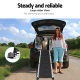 Deluxe Foldable Aluminium Pet Ramp for Car Travel - Portable and Lightweight Dog Steps