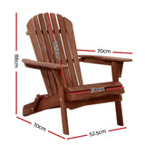 Gardeon Hemlock Wood Folding Adirondack Lounge Chair for Outdoor Relaxation