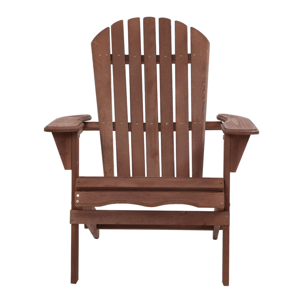 Gardeon Hemlock Wood Folding Adirondack Lounge Chair for Outdoor Relaxation