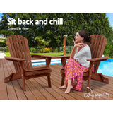 Gardeon Hemlock Wood Folding Adirondack Lounge Chair for Outdoor Relaxation