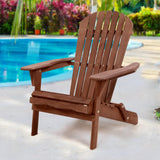 Gardeon Hemlock Wood Folding Adirondack Lounge Chair for Outdoor Relaxation