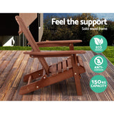 Gardeon Hemlock Wood Folding Adirondack Lounge Chair for Outdoor Relaxation