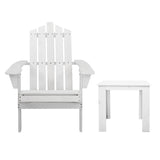 Gardeon Eco-Friendly Wooden Adirondack Lounge Set with Side Table for Outdoor Relaxation