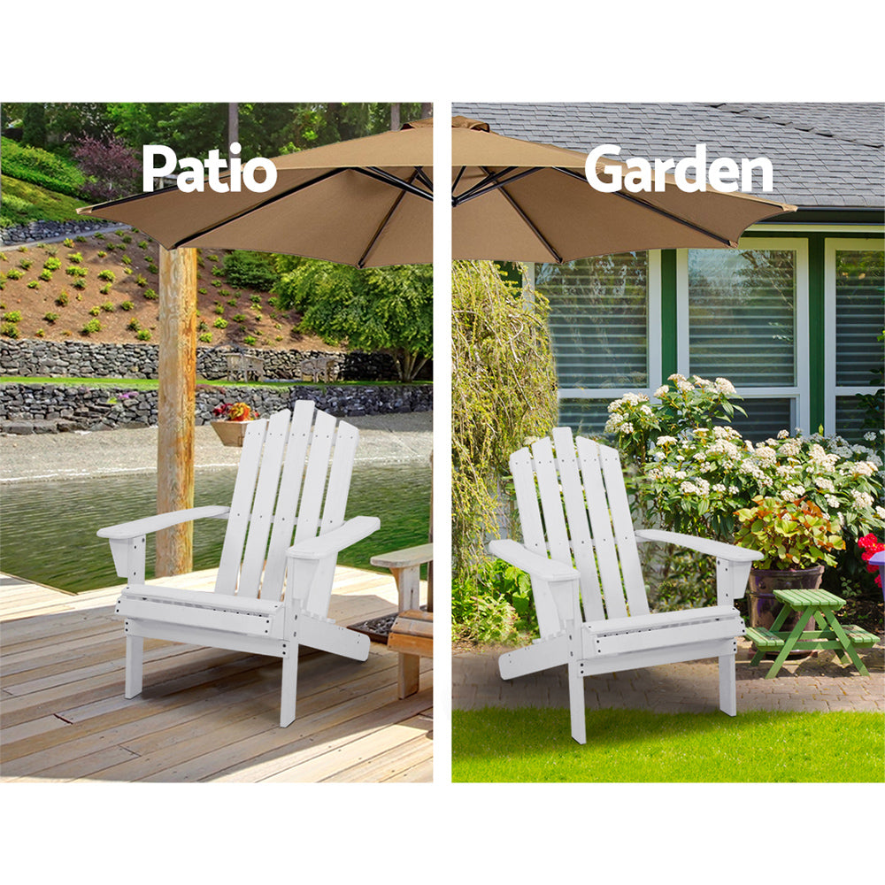 Gardeon Eco-Friendly Wooden Adirondack Lounge Set with Side Table for Outdoor Relaxation