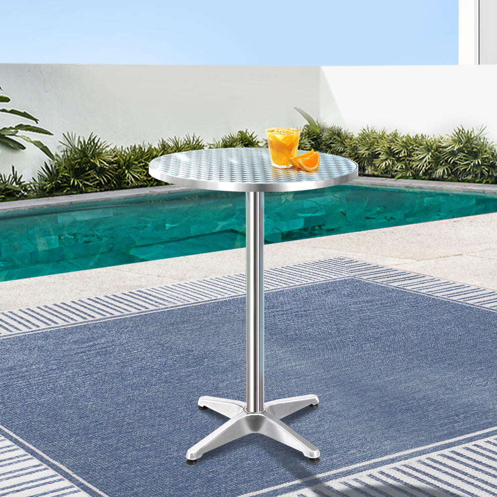 Stylish Gardeon 70CM Round Aluminium Outdoor Bar Table