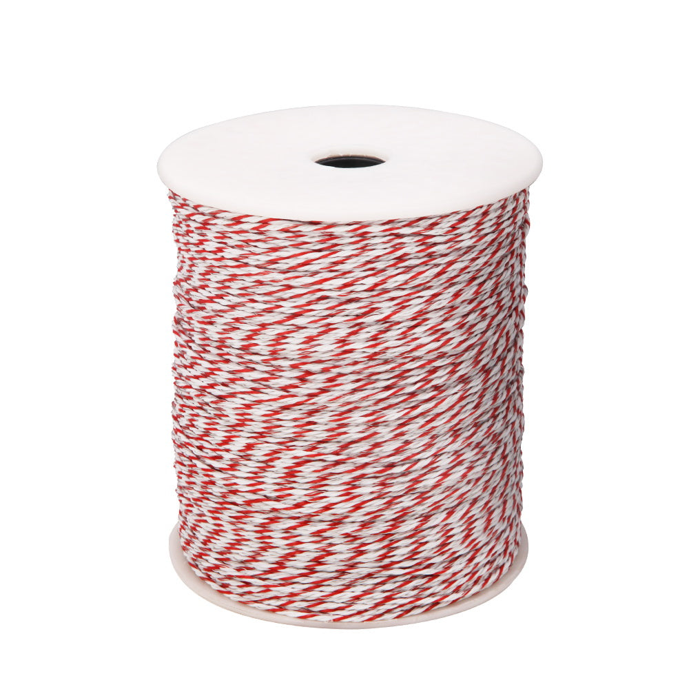 500M Red & White Electric Fencing Polytape Roll with Stainless Steel Wire