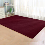 Burgundy Luxe Plush Shag Area Carpet - Spacious 200x230cm Non-Slip Floor Mat