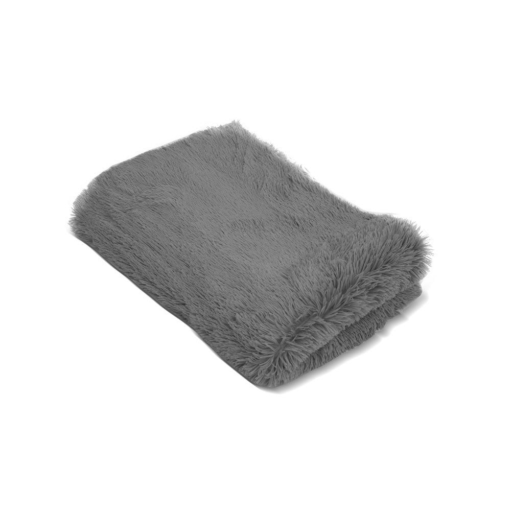 Plush Grey Shag Area Carpet 200x230cm - Soft Non-Slip Rug Mat