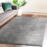 Plush Grey Shag Area Carpet 200x230cm - Soft Non-Slip Rug Mat