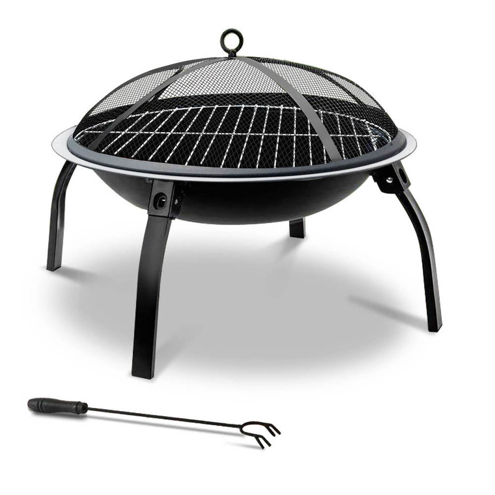 Portable 22" Charcoal Smoker and Fire Pit for Outdoor Cooking and Camping