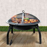 Portable 22" Charcoal Smoker and Fire Pit for Outdoor Cooking and Camping