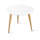 Elegant White Round Wooden Side Table