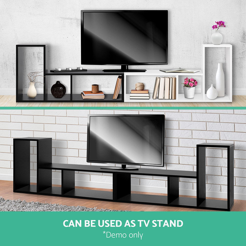 Versatile Black L-Shaped DIY Display Shelf